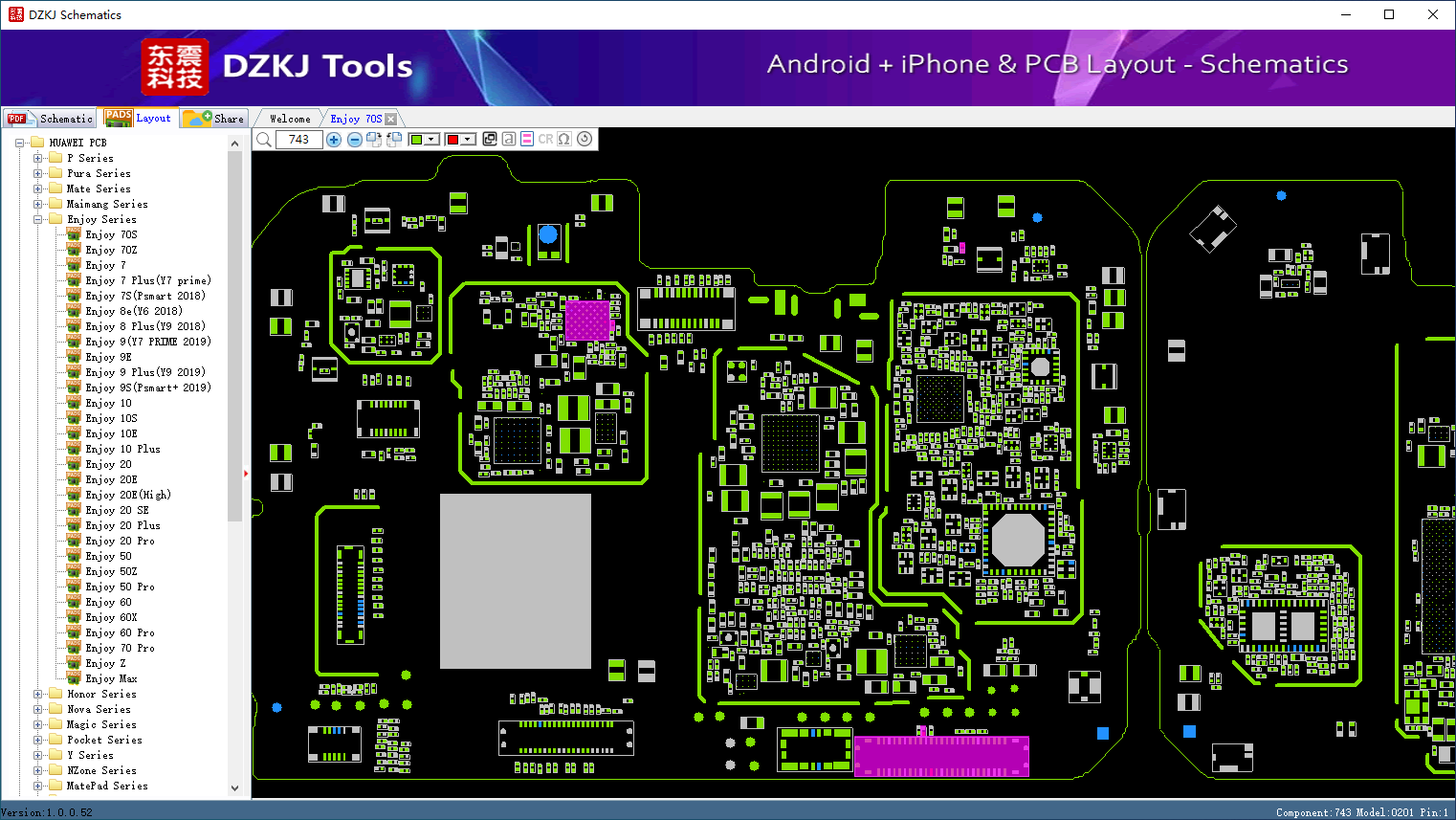 Update Layout Huawei Enjoy S Bitmap Dzkj Schematics Pcb Layout