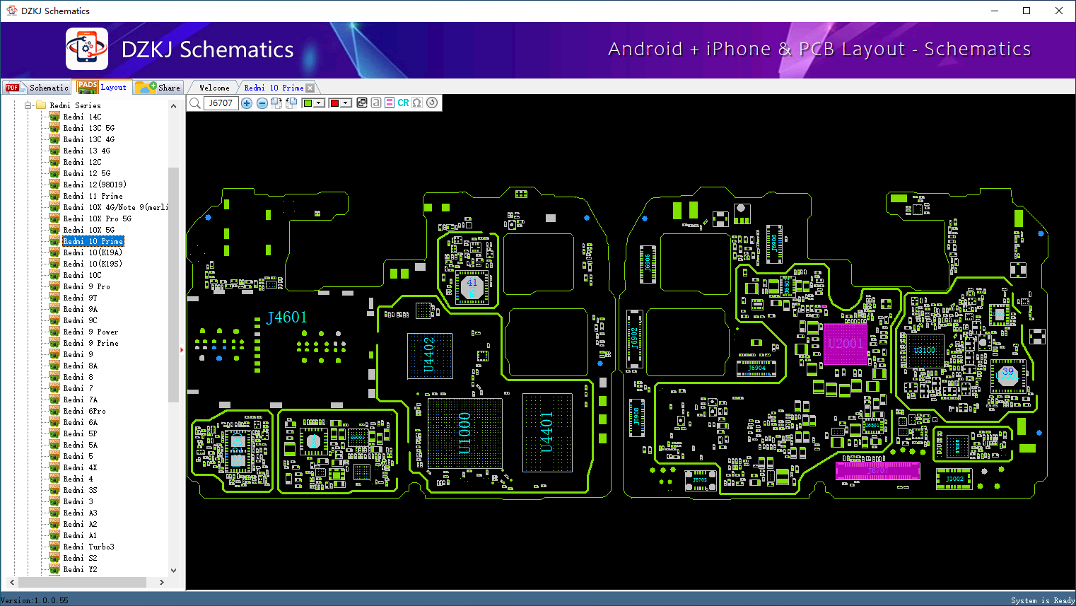 Update Layout Xiaomi Redmi Prime Bitmap Dzkj Schematics Pcb Layout