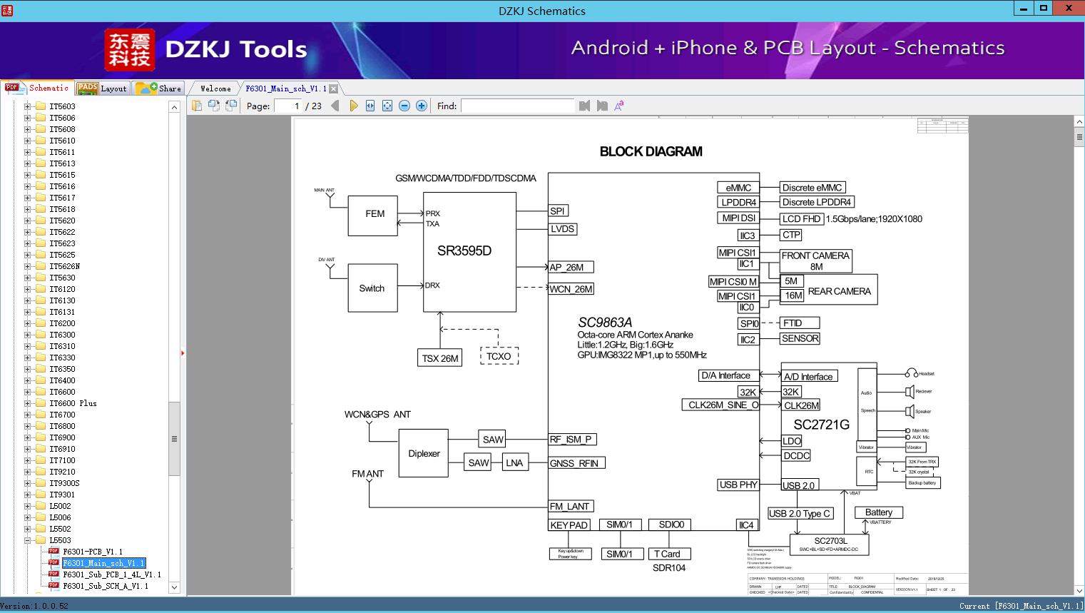 F6301 Main Sch V1 1 L5503 ITEL Schematic DZKJ Schematics PCB Layout