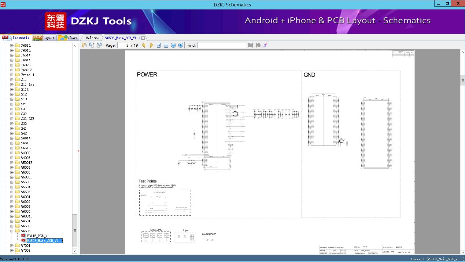 W6503 Main SCH V1 1 W6503 ITEL Schematic DZKJ Schematics PCB Layout