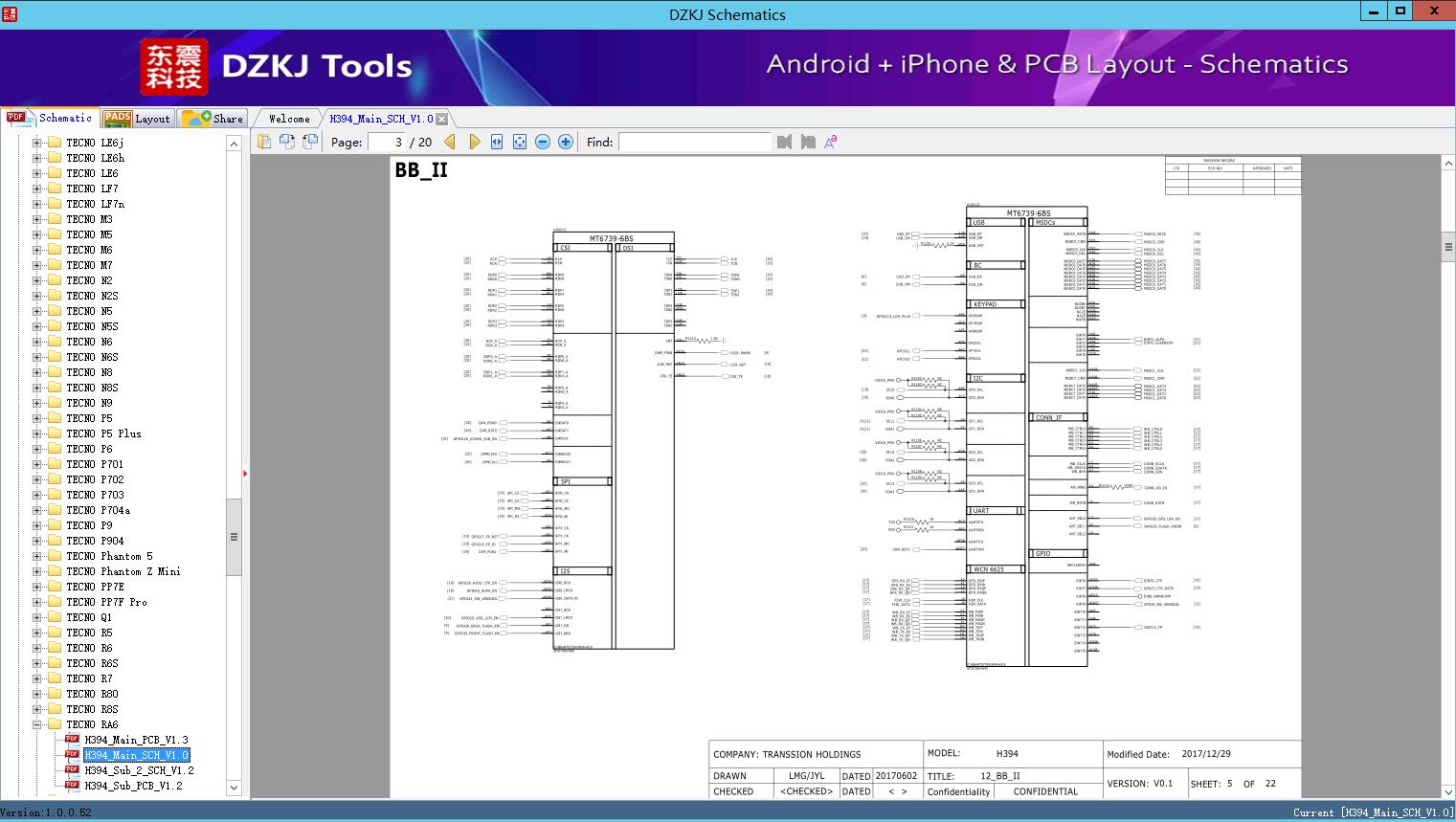 H394 Main SCH V1 0 TECNO RA6 TECNO Schematic DZKJ Schematics