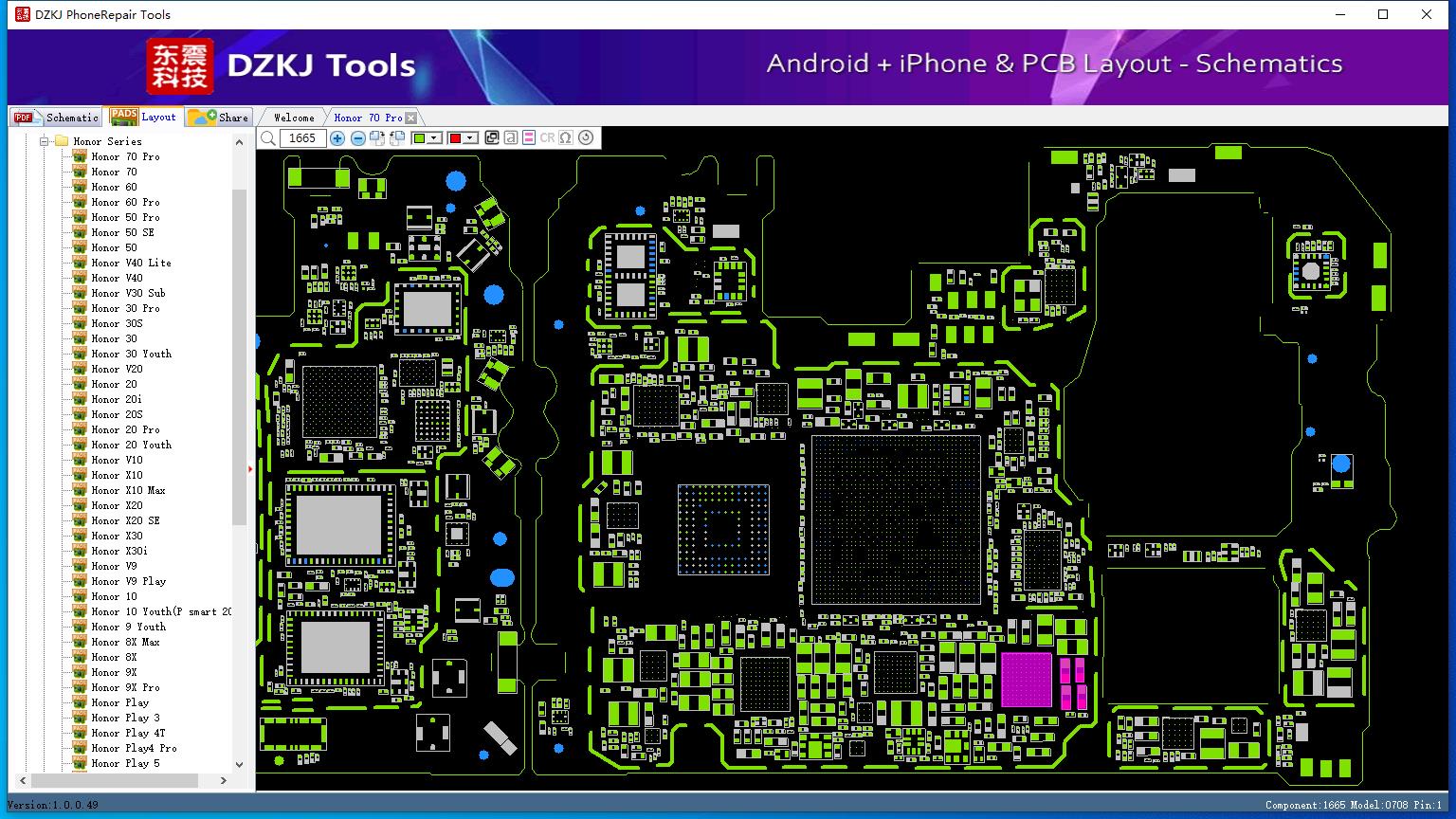 Update_LAYOUT_Huawei Honor 70Pro_bitmap - DZKJ Schematics & PCB Layout