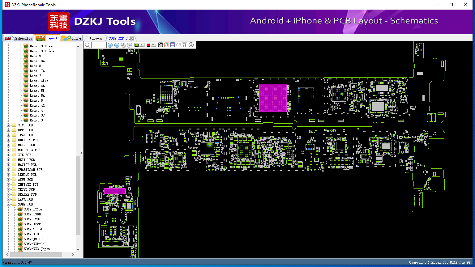 Update_LAYOUT_Sony Xperia XZ Premium_bitmap - DZKJ Schematics & PCB Layout