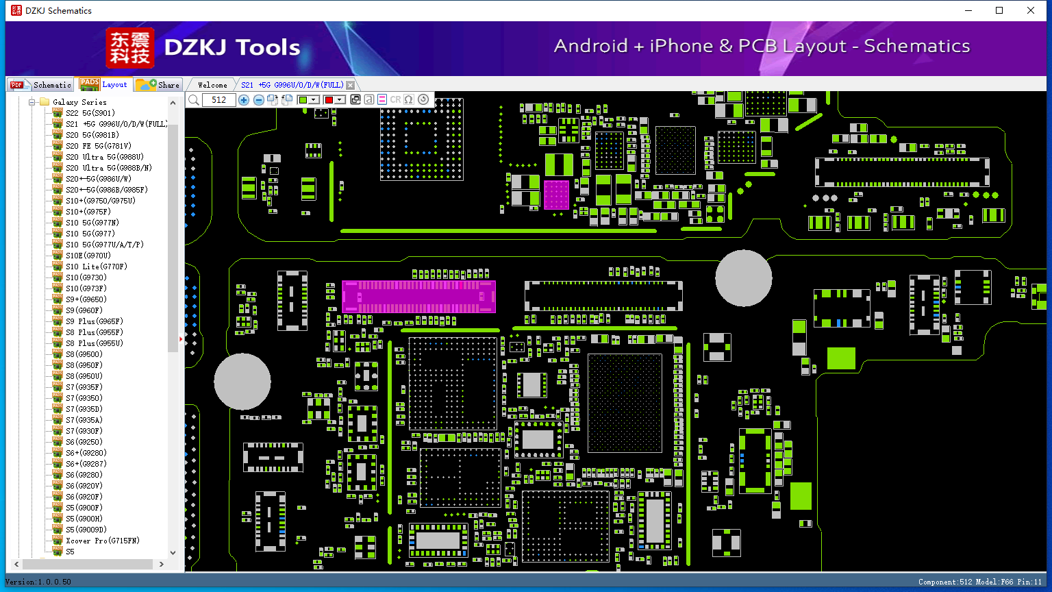 Update_LAYOUT_Samsung S21+ 5G(Full)_bitmap - DZKJ Schematics & PCB Layout