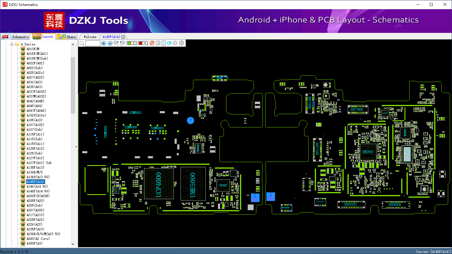 Update_LAYOUT + SCH_Samsung Galaxy A14(A145F)_bitmap - DZKJ Schematics ...