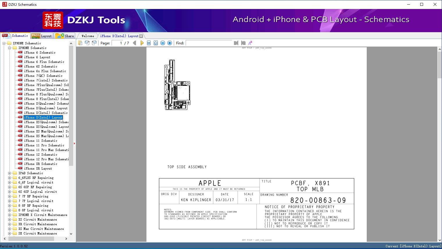 iPhone X(Intel) Layout