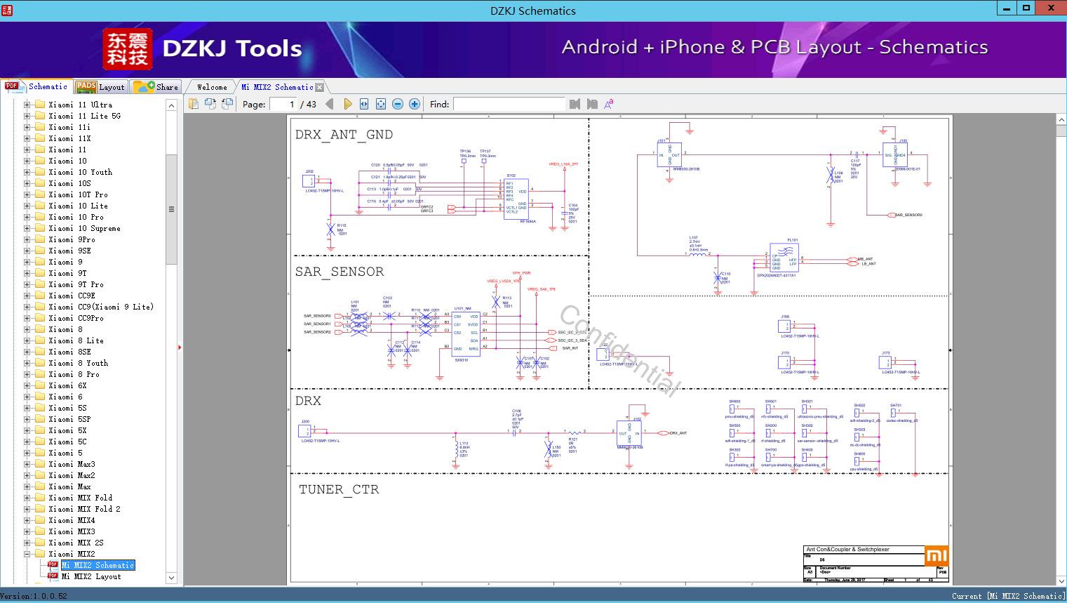 Mi MIX2 Schematic