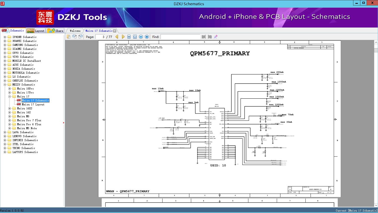 Meizu 17 Schematic Meizu 17 MEIZU Schematic DZKJ Schematics & PCB