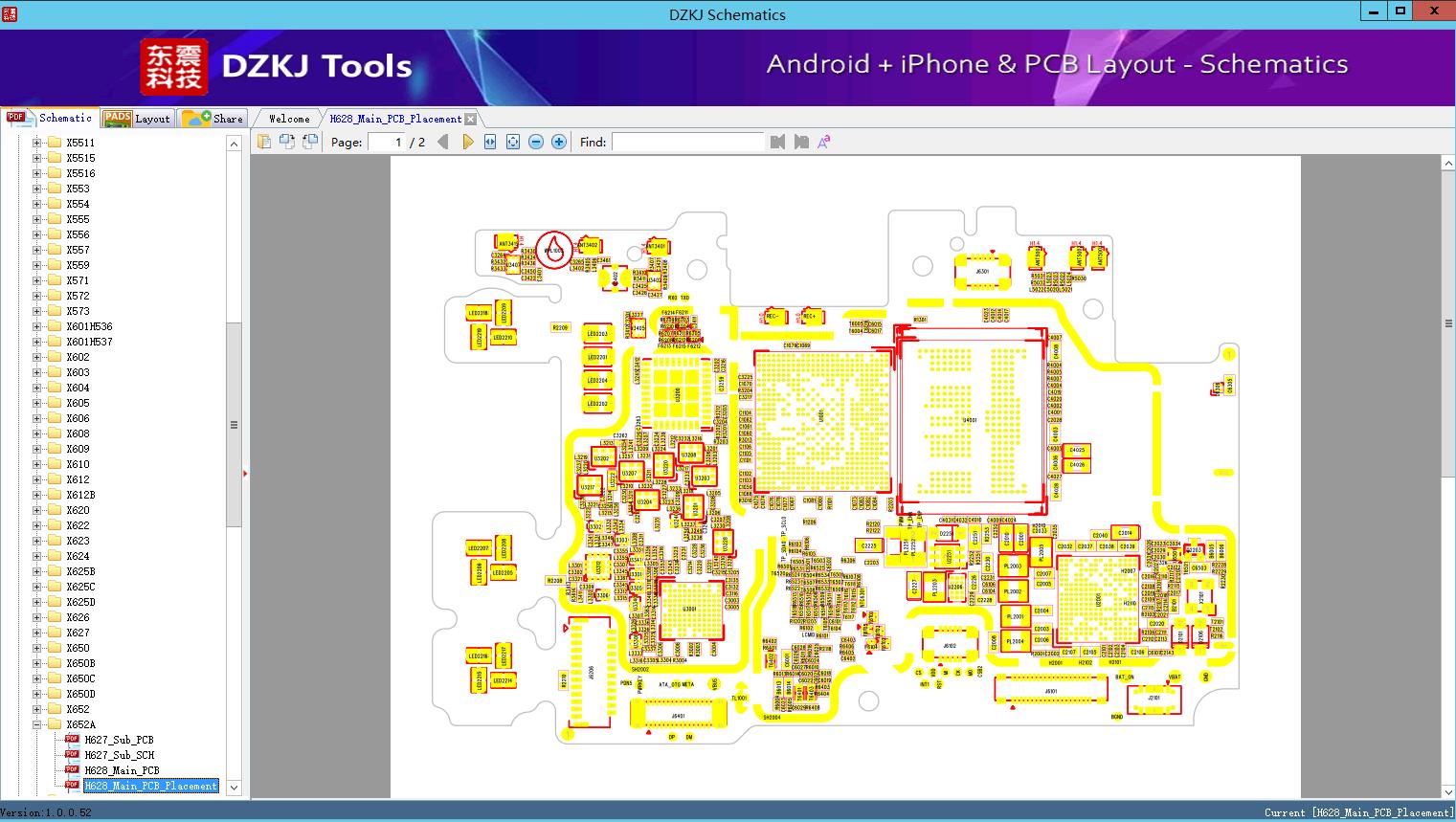 H628_Main_PCB_Placement