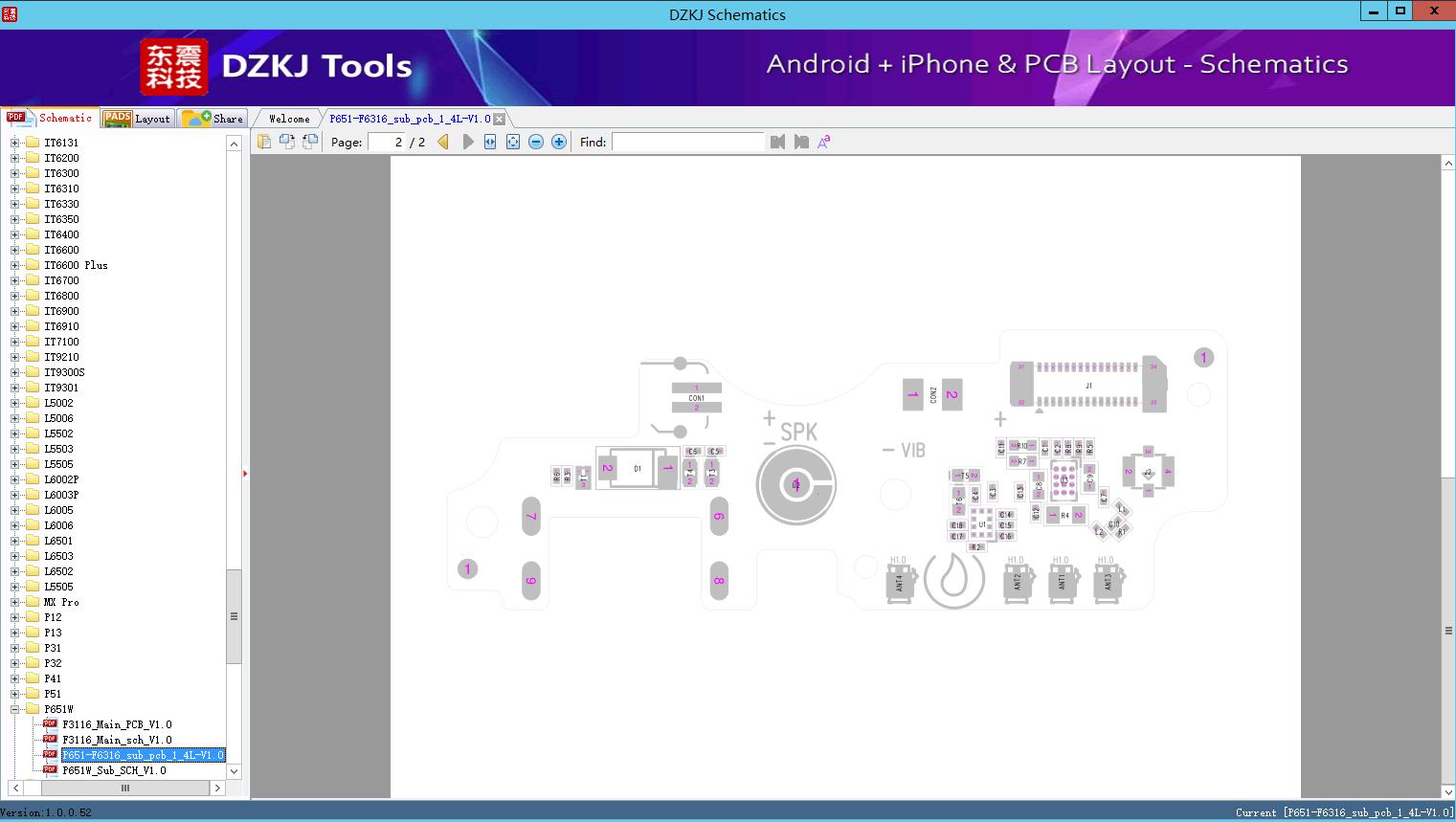 P651-f6316 Sub Pcb 1 4l-v1.0 - P651w - Itel Schematic - Dzkj Schematics 