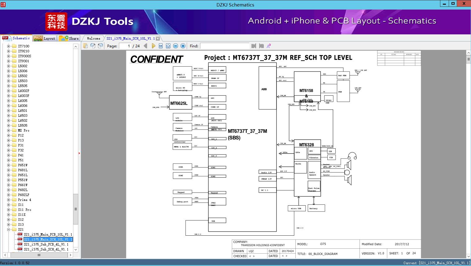 S21_i375_Main_SCH_10L_V1.1 - S21 - ITEL Schematic - DZKJ Schematics ...