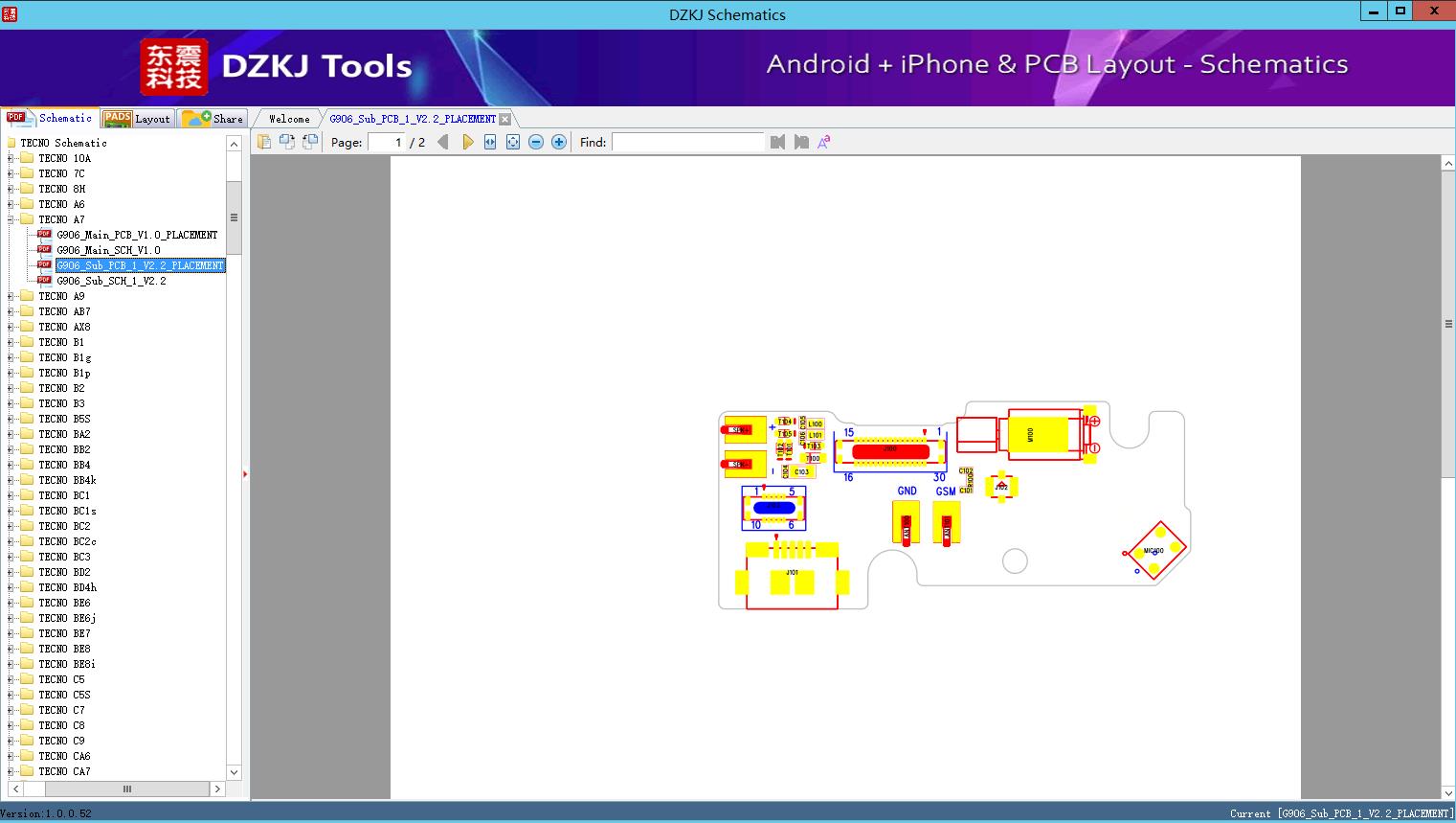 G906_Sub_PCB_1_V2.2_PLACEMENT - TECNO A7 - TECNO Schematic - DZKJ ...