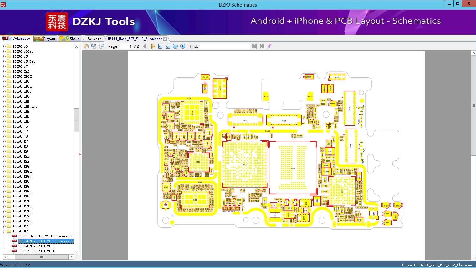 H6114_Main_PCB_V1.2_Placement - TECNO KC6 - TECNO Schematic - DZKJ ...