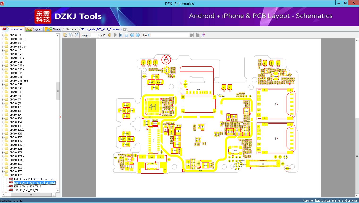 H6114_Main_PCB_V1.2_Placement - TECNO KC6 - TECNO Schematic - DZKJ ...