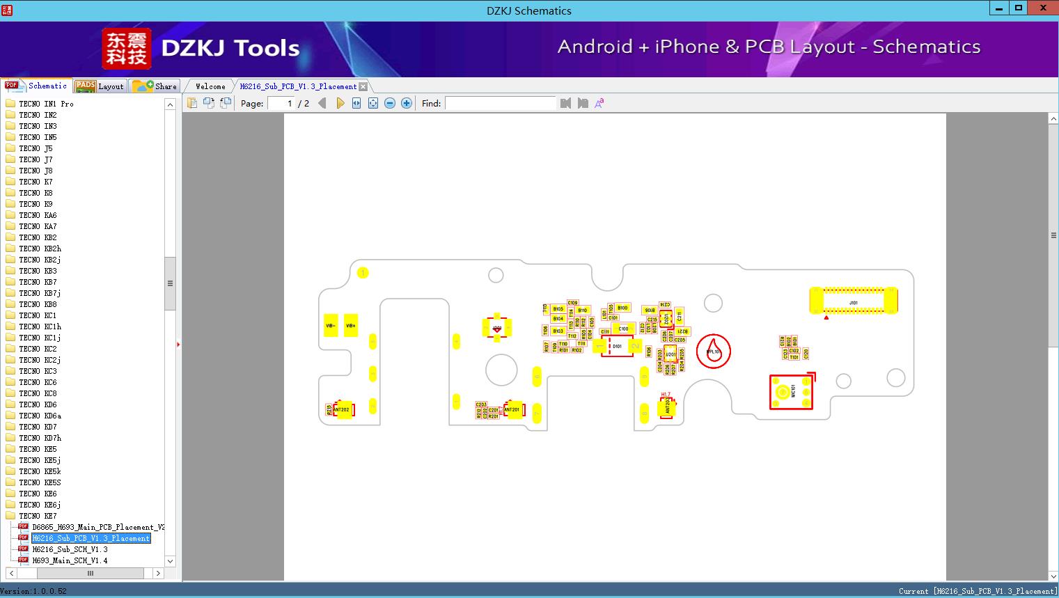 H6216_Sub_PCB_V1.3_Placement