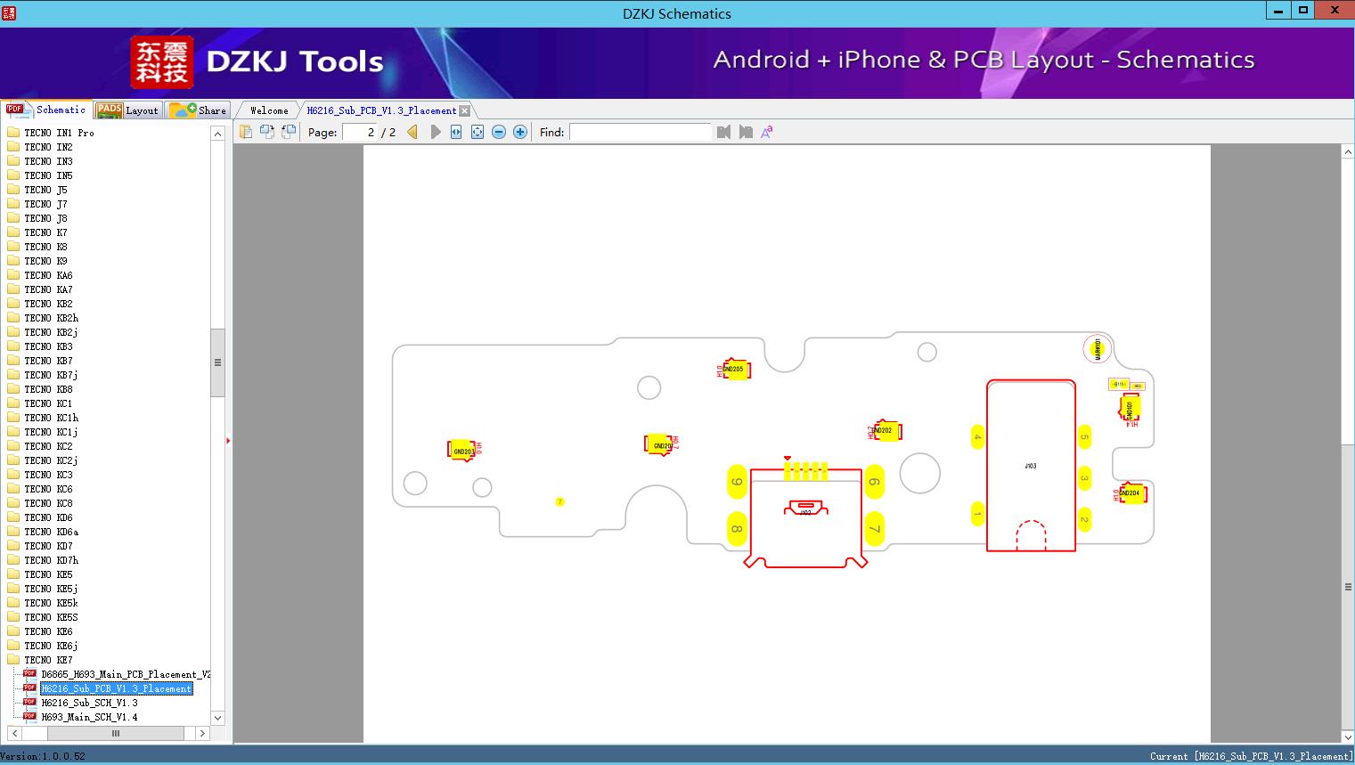 H6216_Sub_PCB_V1.3_Placement