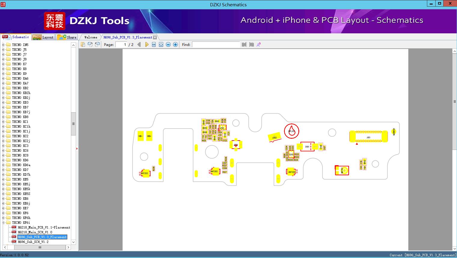 H696_Sub_PCB_V1.3_Placement