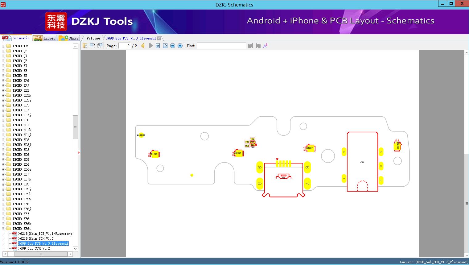 H696_Sub_PCB_V1.3_Placement