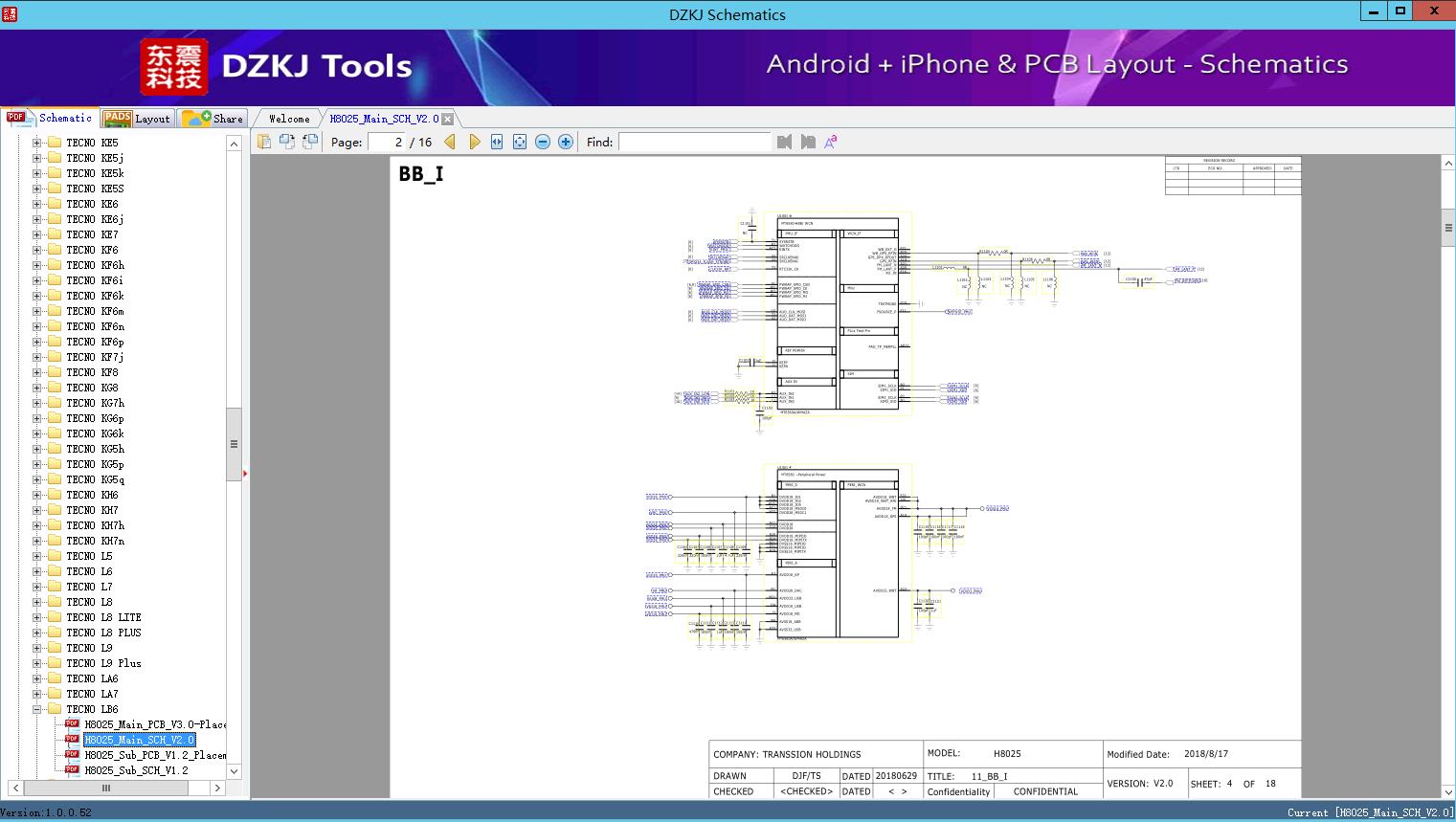 H8025_Main_SCH_V2.0 - TECNO LB6 - TECNO Schematic - DZKJ Schematics ...