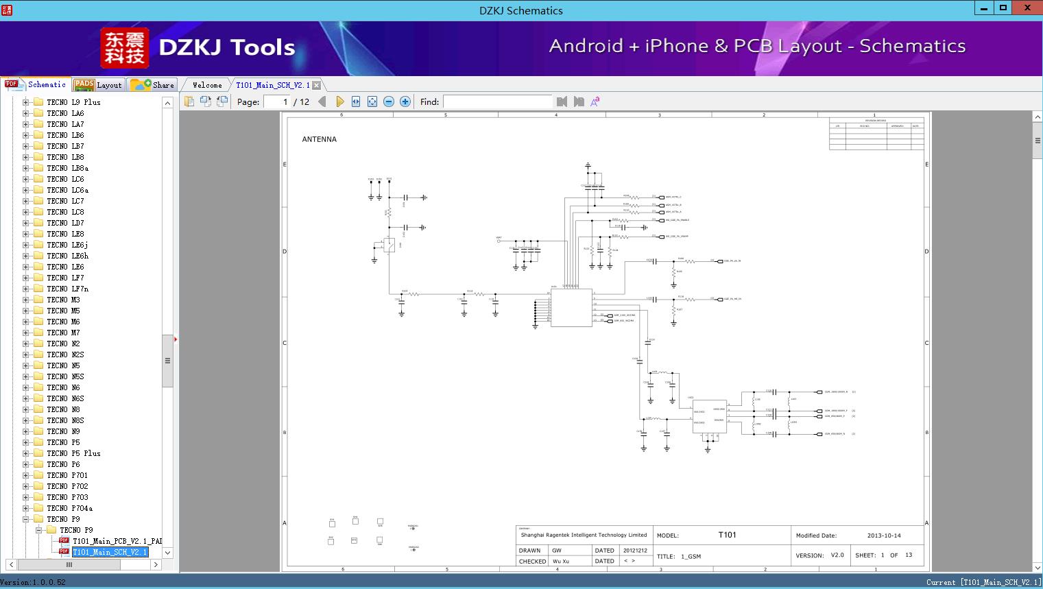 T101_Main_SCH_V2.1 - TECNO P9 - DZKJ Schematics & PCB Layout